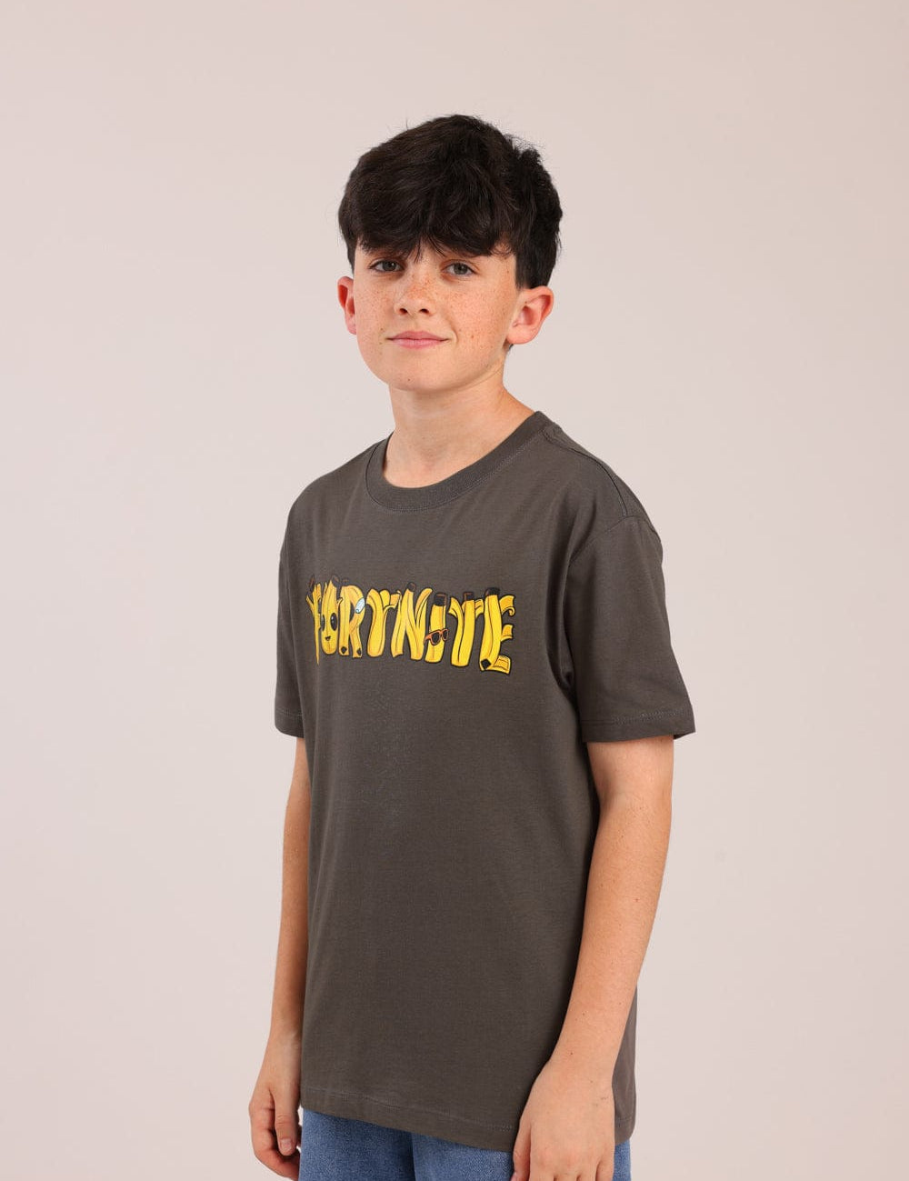 FOX בנים חולצה קצרה חולצה ממותגת פורטנייט חולצה ממותגת פורטנייט