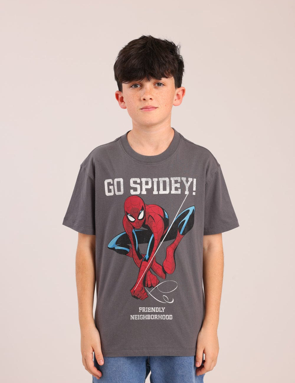 FOX בנים חולצה קצרה חולצה ממותגת ספיידרמן חולצה ממותגת ספיידרמן