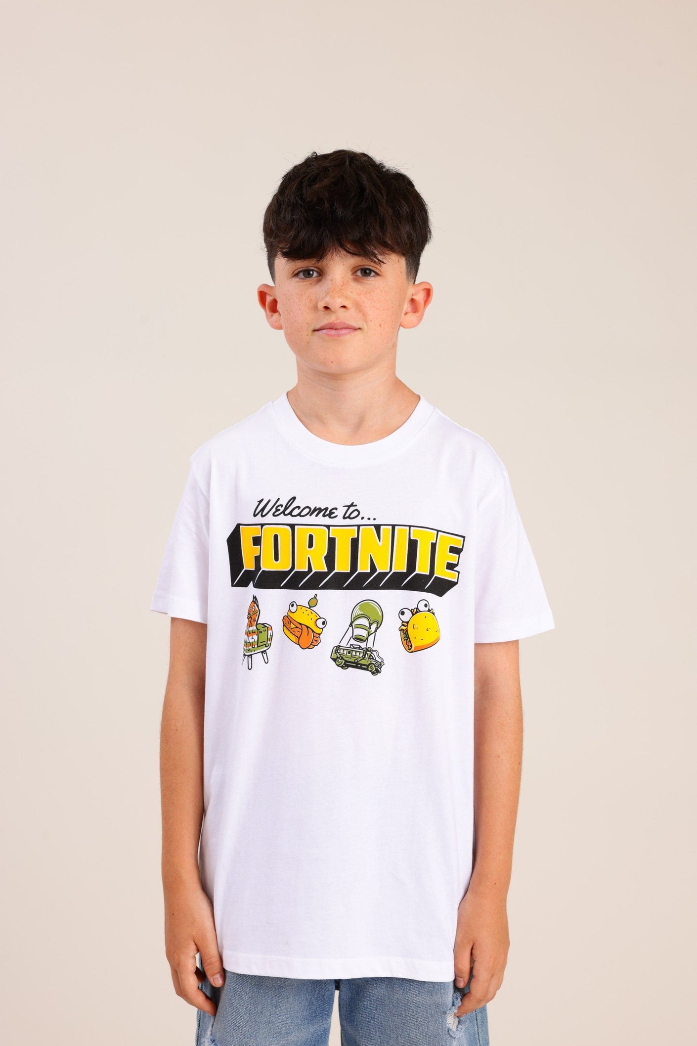 FOX בנים חולצה חולצה ממותגת פורטנייט חולצה ממותגת פורטנייט