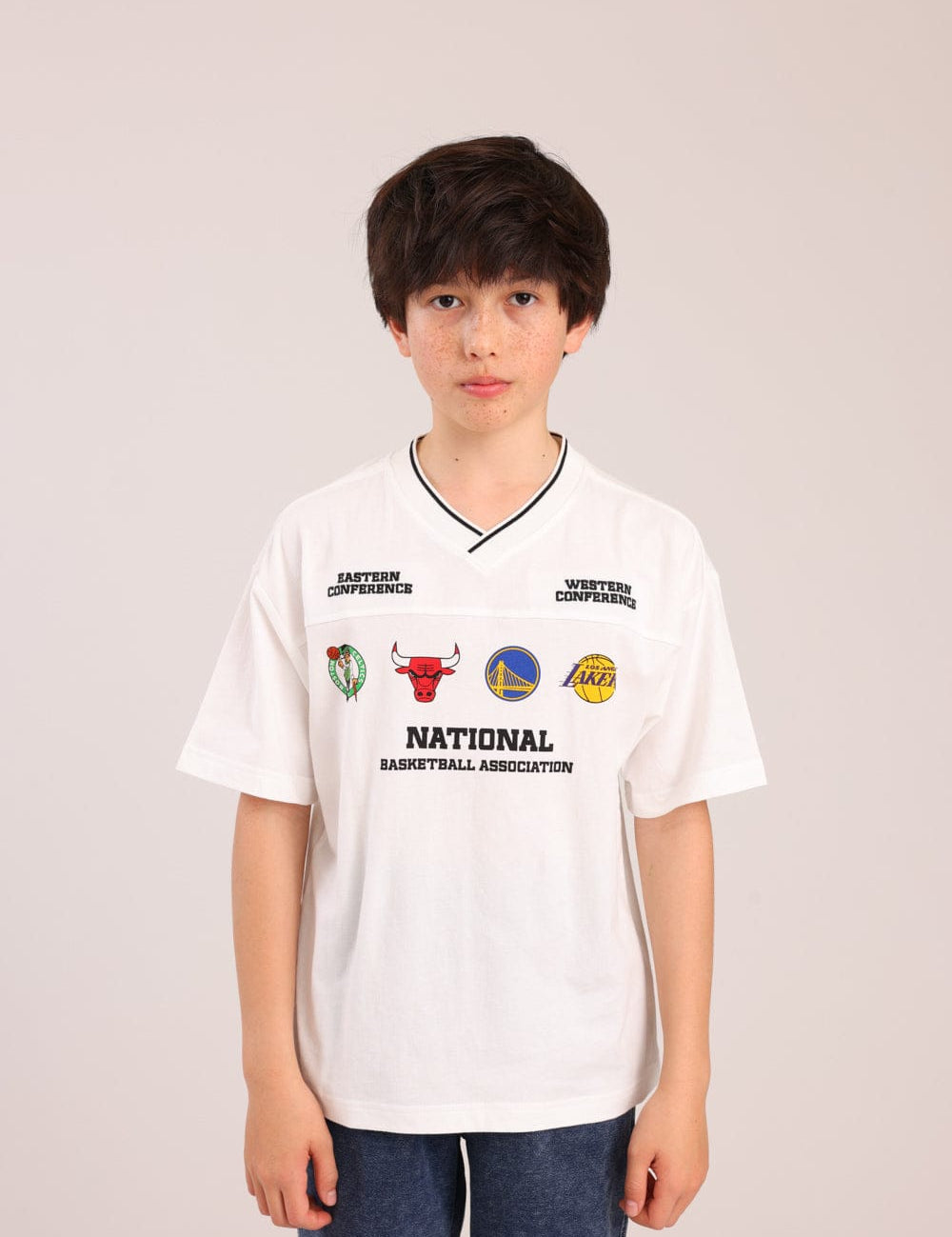 FOX בנים חולצה קצרה חולצה ממותגת NBA חולצה ממותגת NBA