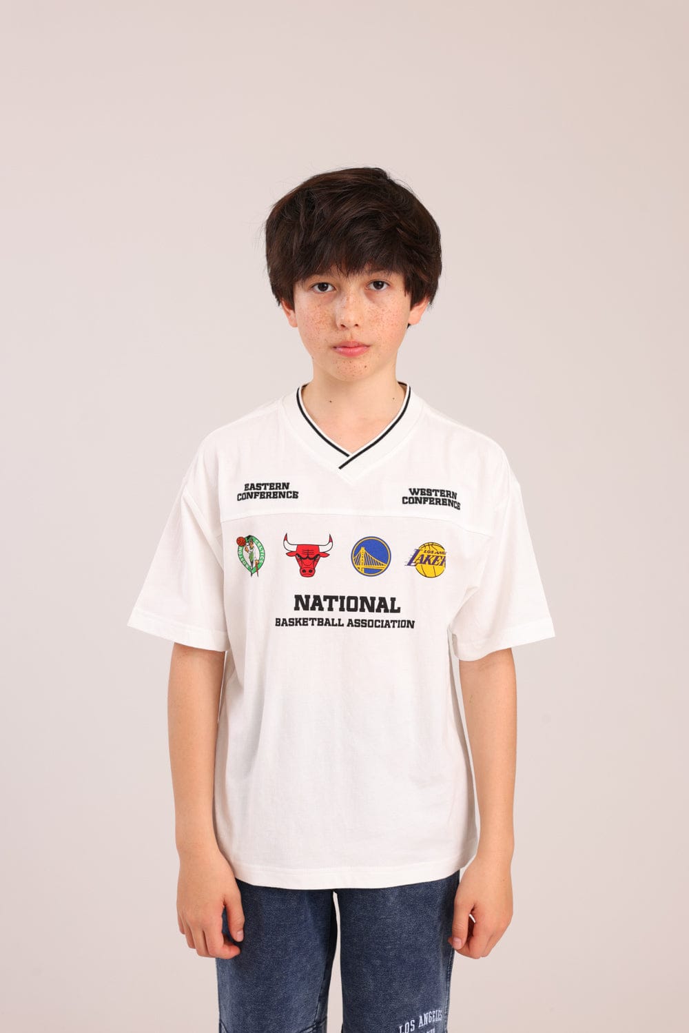 FOX בנים חולצה קצרה חולצה ממותגת NBA חולצה ממותגת NBA