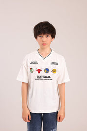 FOX בנים חולצה קצרה חולצה ממותגת NBA חולצה ממותגת NBA