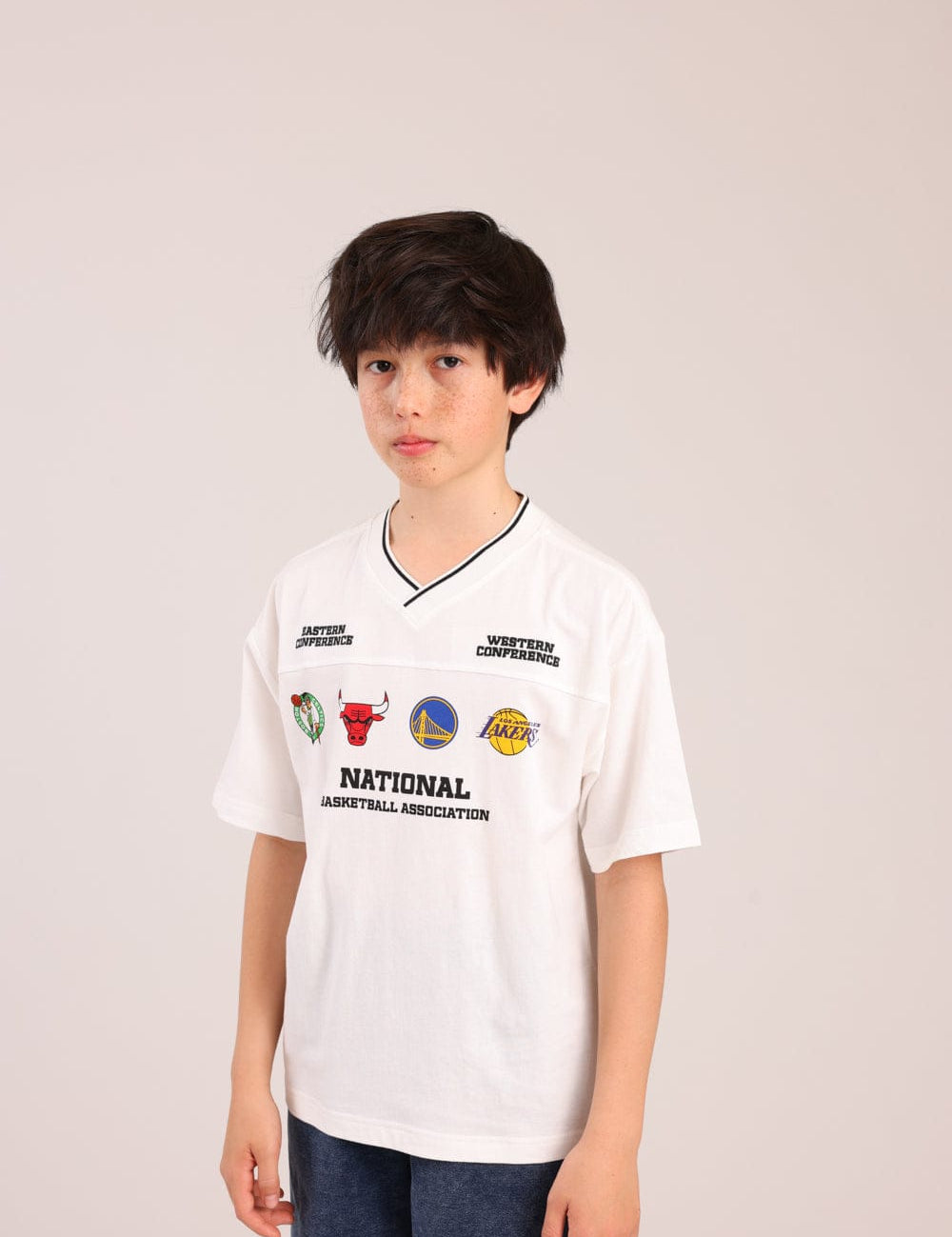 FOX בנים חולצה קצרה חולצה ממותגת NBA חולצה ממותגת NBA