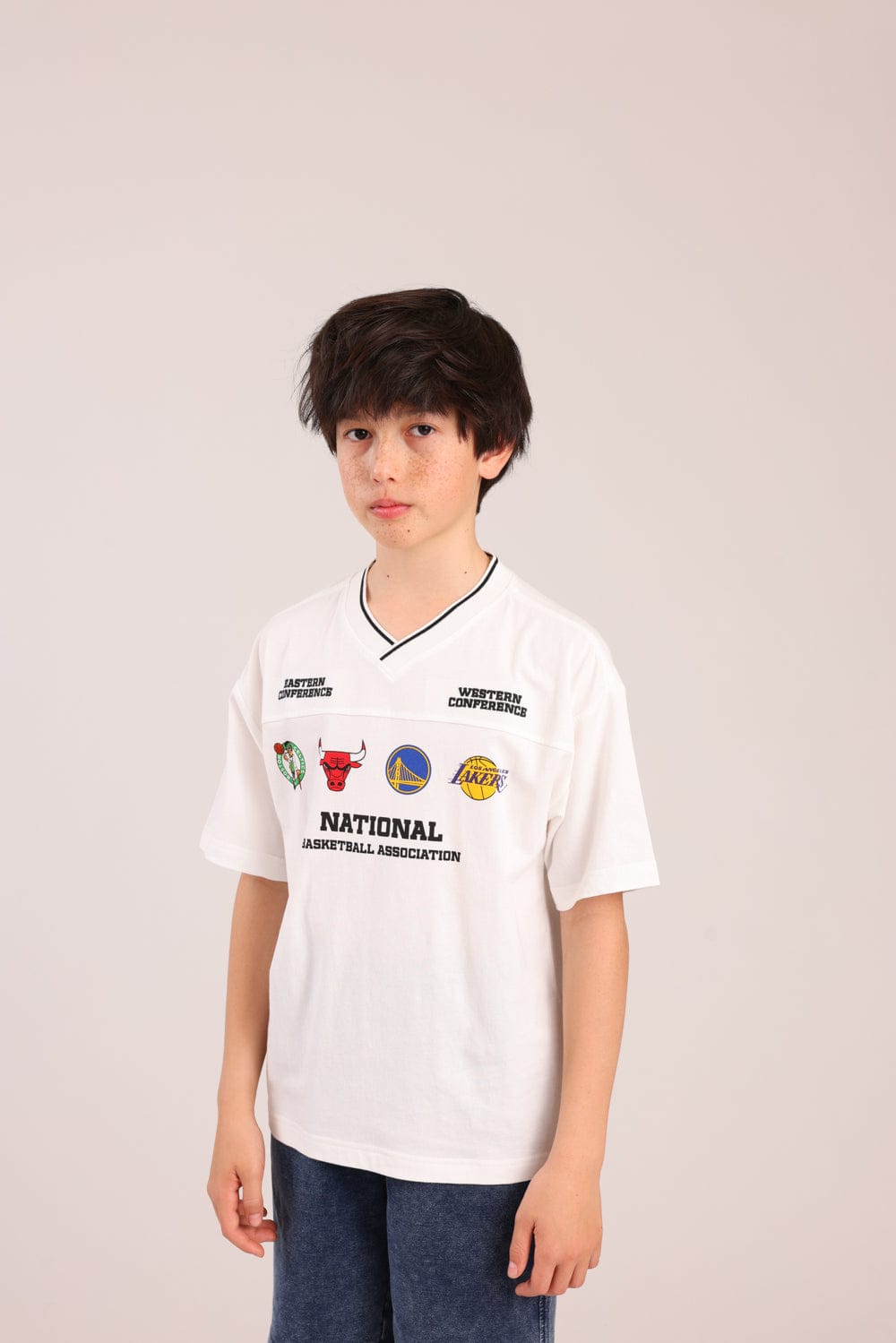 FOX בנים חולצה קצרה חולצה ממותגת NBA חולצה ממותגת NBA