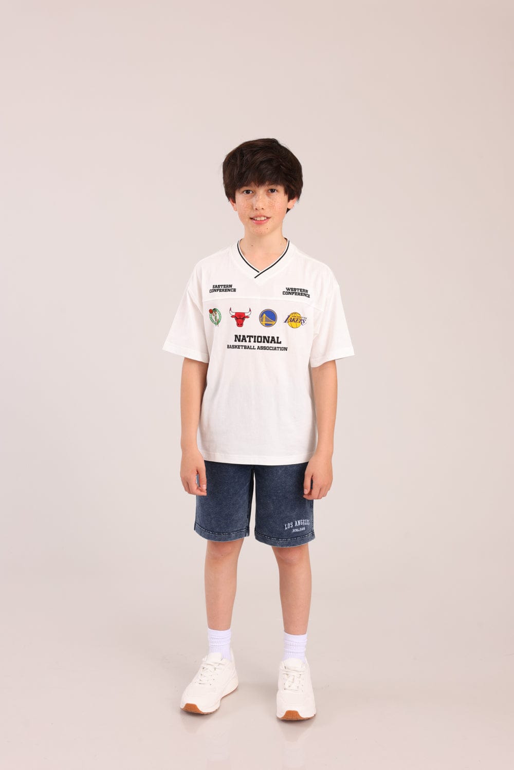 FOX בנים חולצה קצרה חולצה ממותגת NBA חולצה ממותגת NBA