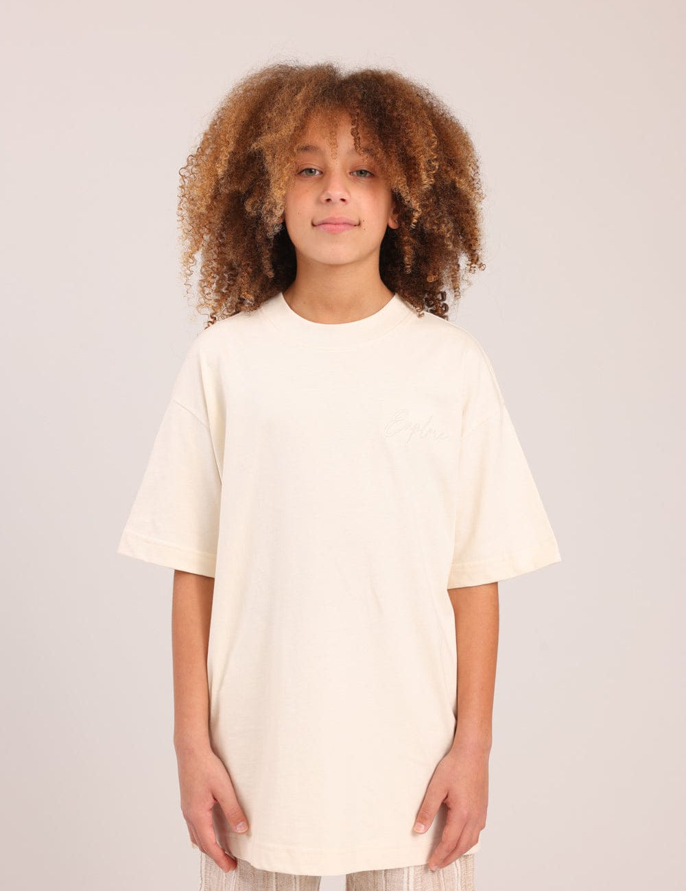 FOX בנים חולצה קצרה חולצת בייסיק אוברסייז חולצת בייסיק אוברסייז