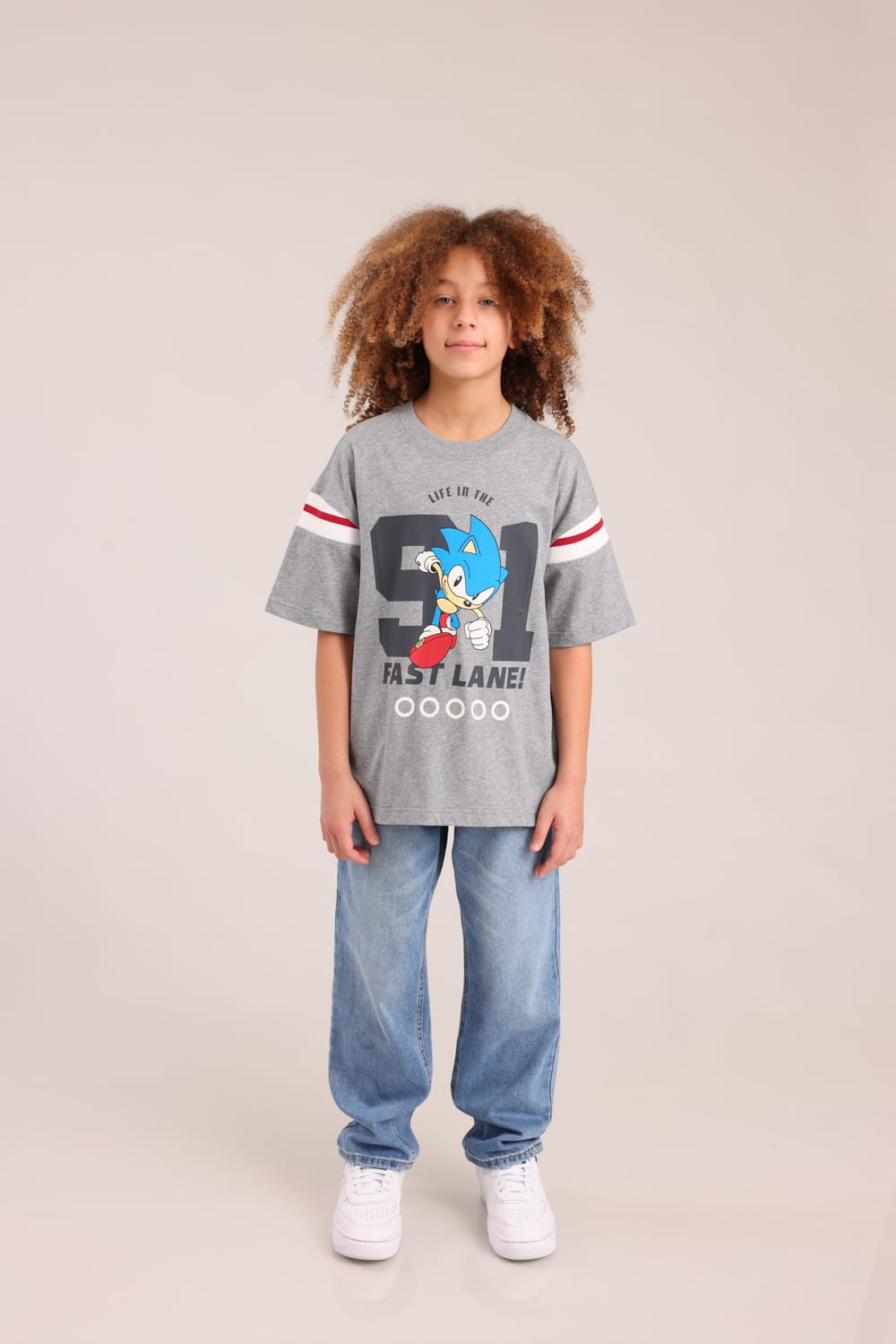 FOX בנים חולצה קצרה חולצה ממותגת סוניק חולצה ממותגת סוניק