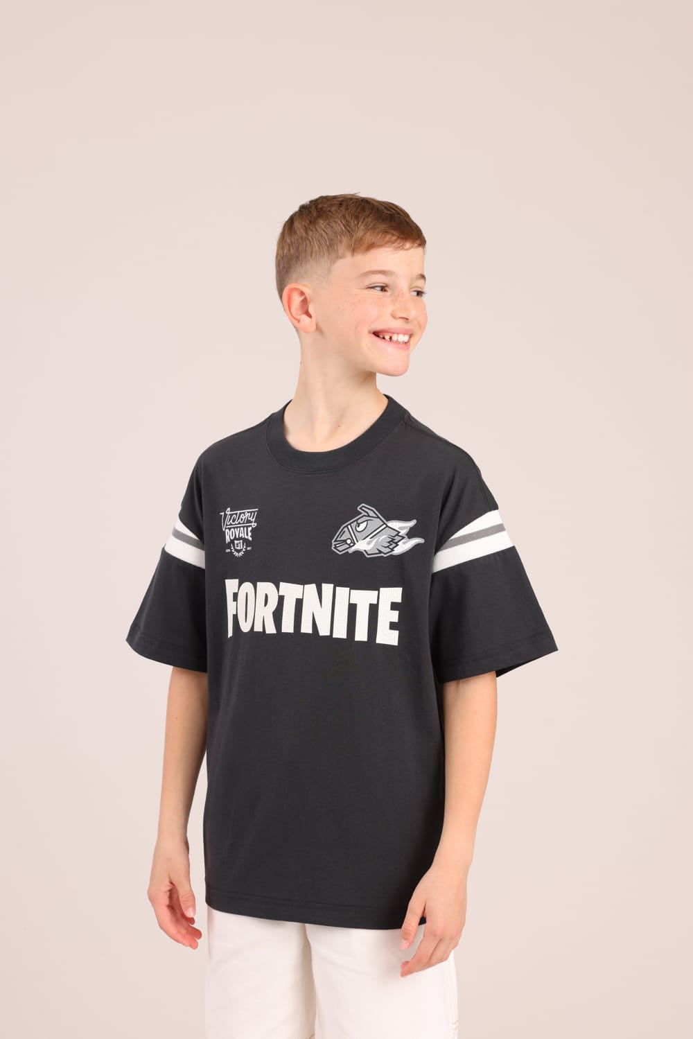 FOX בנים חולצה קצרה חולצה ממותגת פורטניט חולצה ממותגת פורטניט