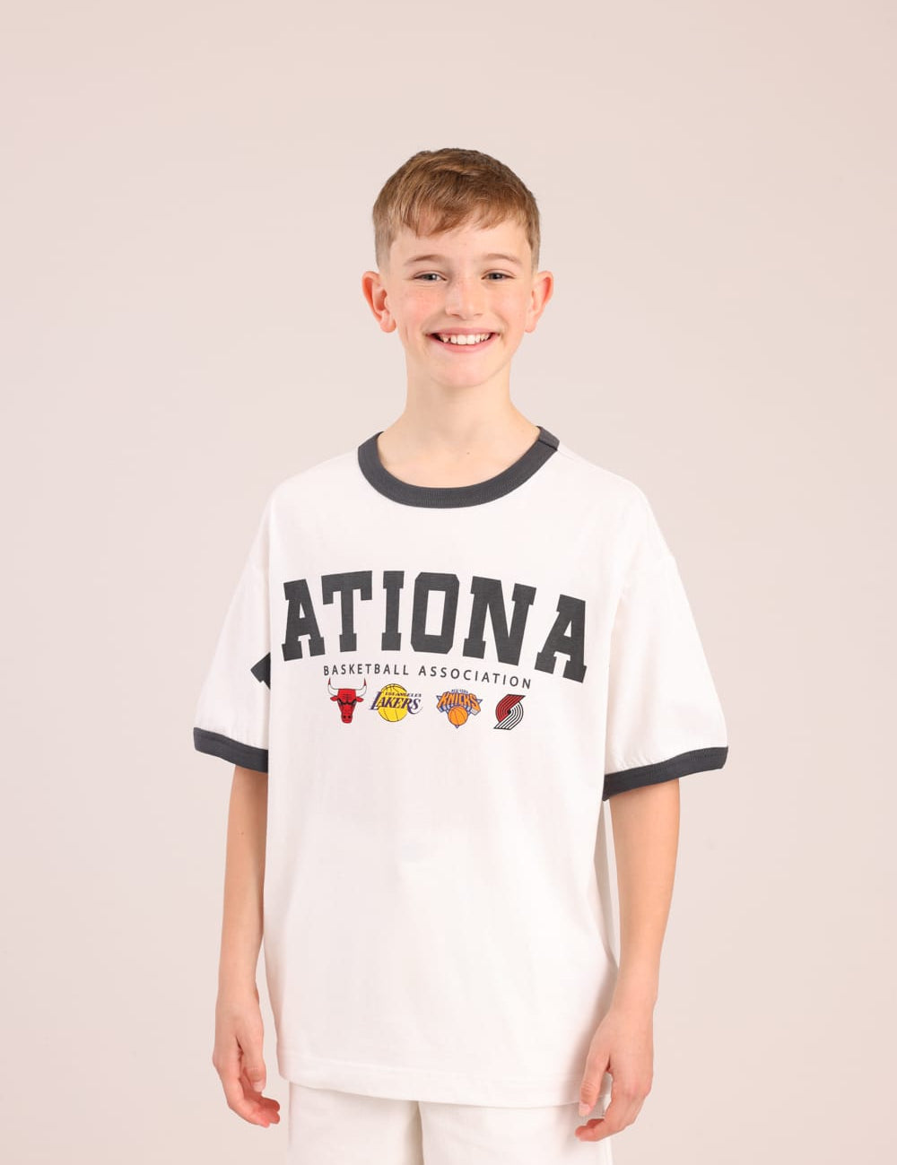 FOX בנים חולצה קצרה חולצה ממותגת NBA חולצה ממותגת NBA