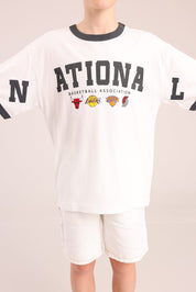FOX בנים חולצה קצרה חולצה ממותגת NBA חולצה ממותגת NBA
