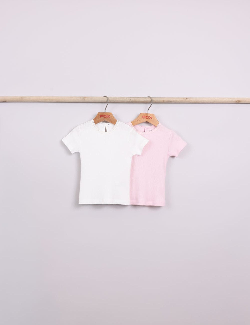 FOX תינוקות בנות חולצה קצרה מארז 2 חולצות בייסיק מארז 2 חולצות בייסיק