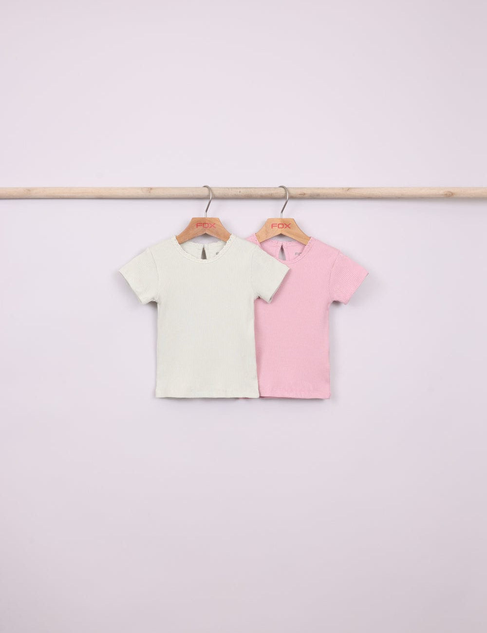 FOX תינוקות בנות חולצה קצרה 2 חולצות ריב בייסיק במארז 2 חולצות ריב בייסיק במארז