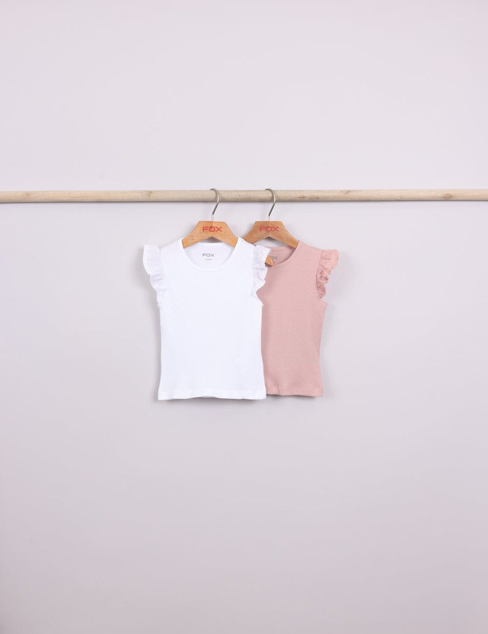 FOX תינוקות בנות חולצה קצרה מארז 2 חולצות בייסיק ריב מארז 2 חולצות בייסיק ריב