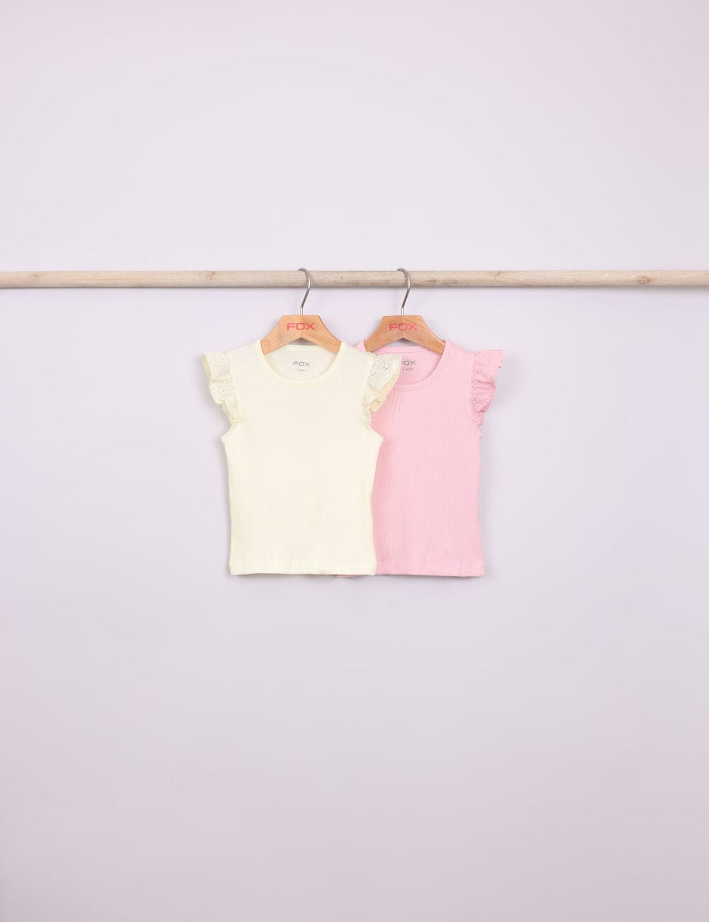 FOX תינוקות בנות חולצה קצרה מארז 2 חולצות בייסיק ריב מארז 2 חולצות בייסיק ריב