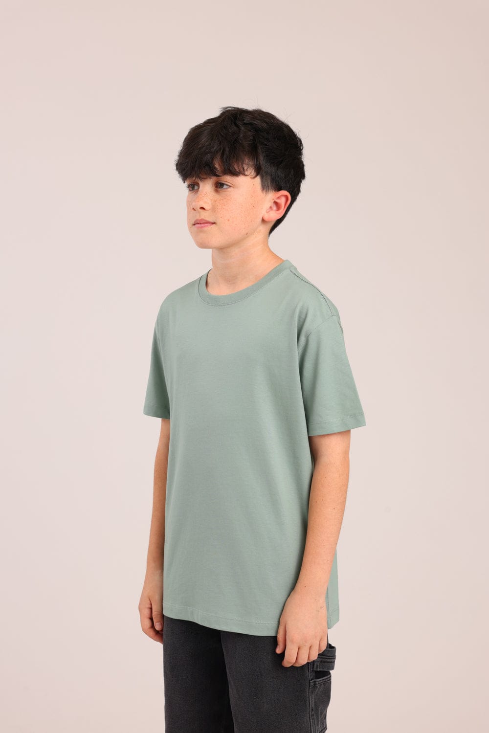 FOX בנים חולצה קצרה טישרט בייסיק צווארון עגול טישרט בייסיק צווארון עגול