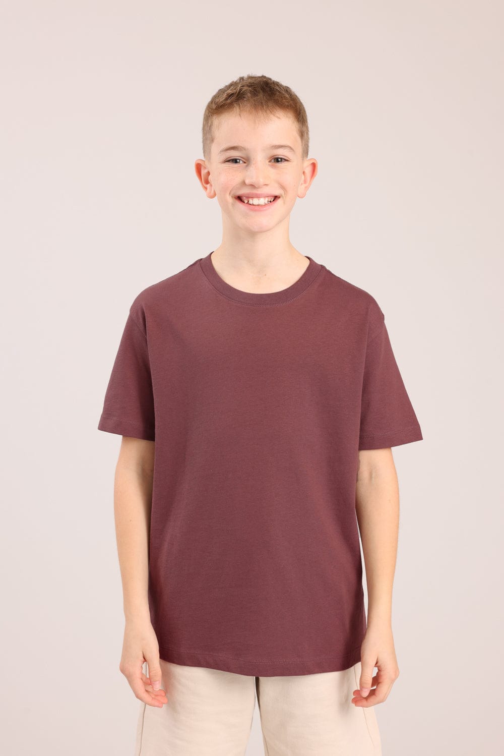 FOX בנים חולצה קצרה טישרט בייסיק צווארון עגול טישרט בייסיק צווארון עגול