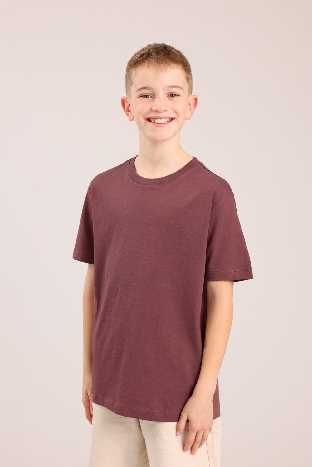 FOX בנים חולצה קצרה טישרט בייסיק צווארון עגול טישרט בייסיק צווארון עגול