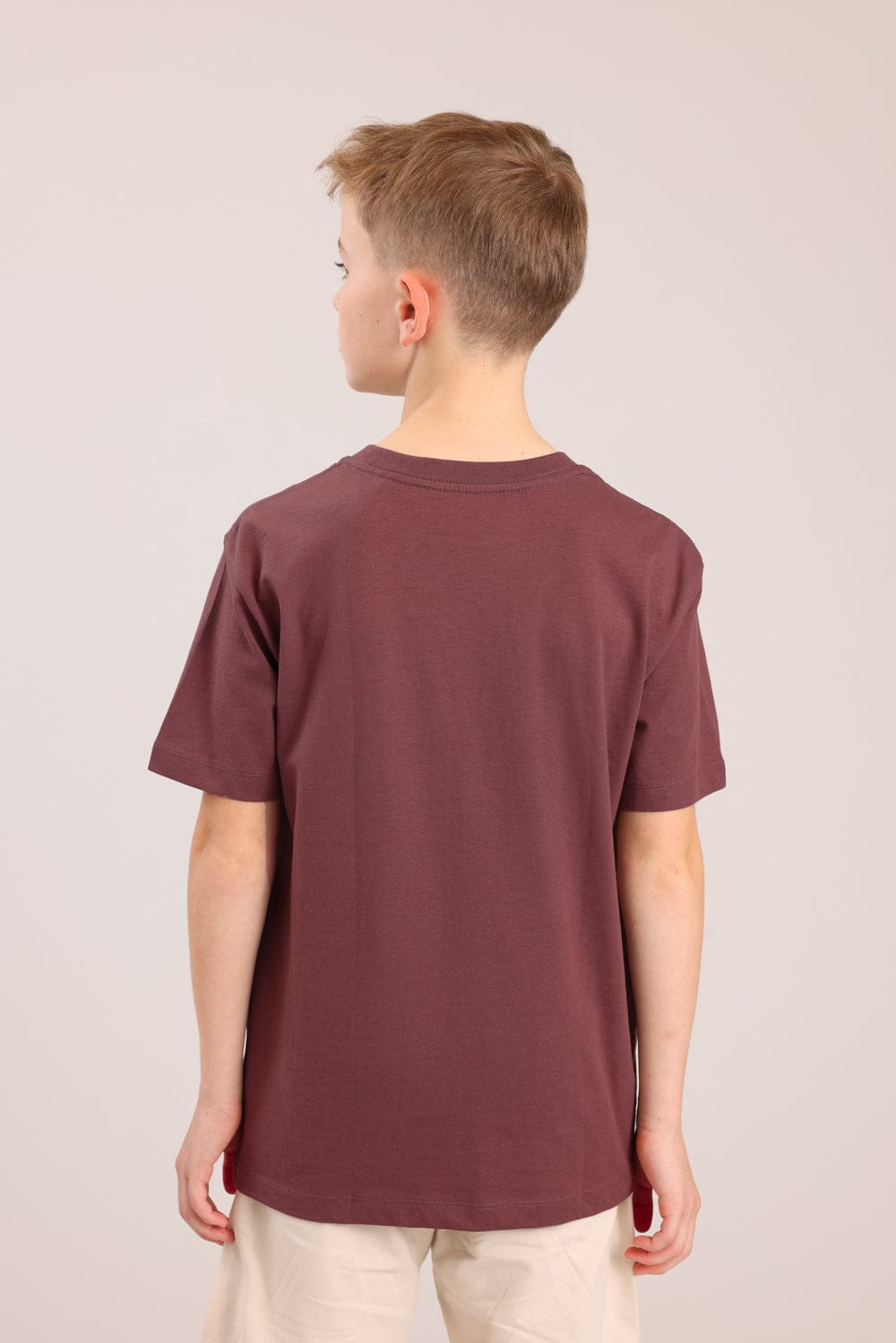 FOX בנים חולצה קצרה טישרט בייסיק צווארון עגול טישרט בייסיק צווארון עגול