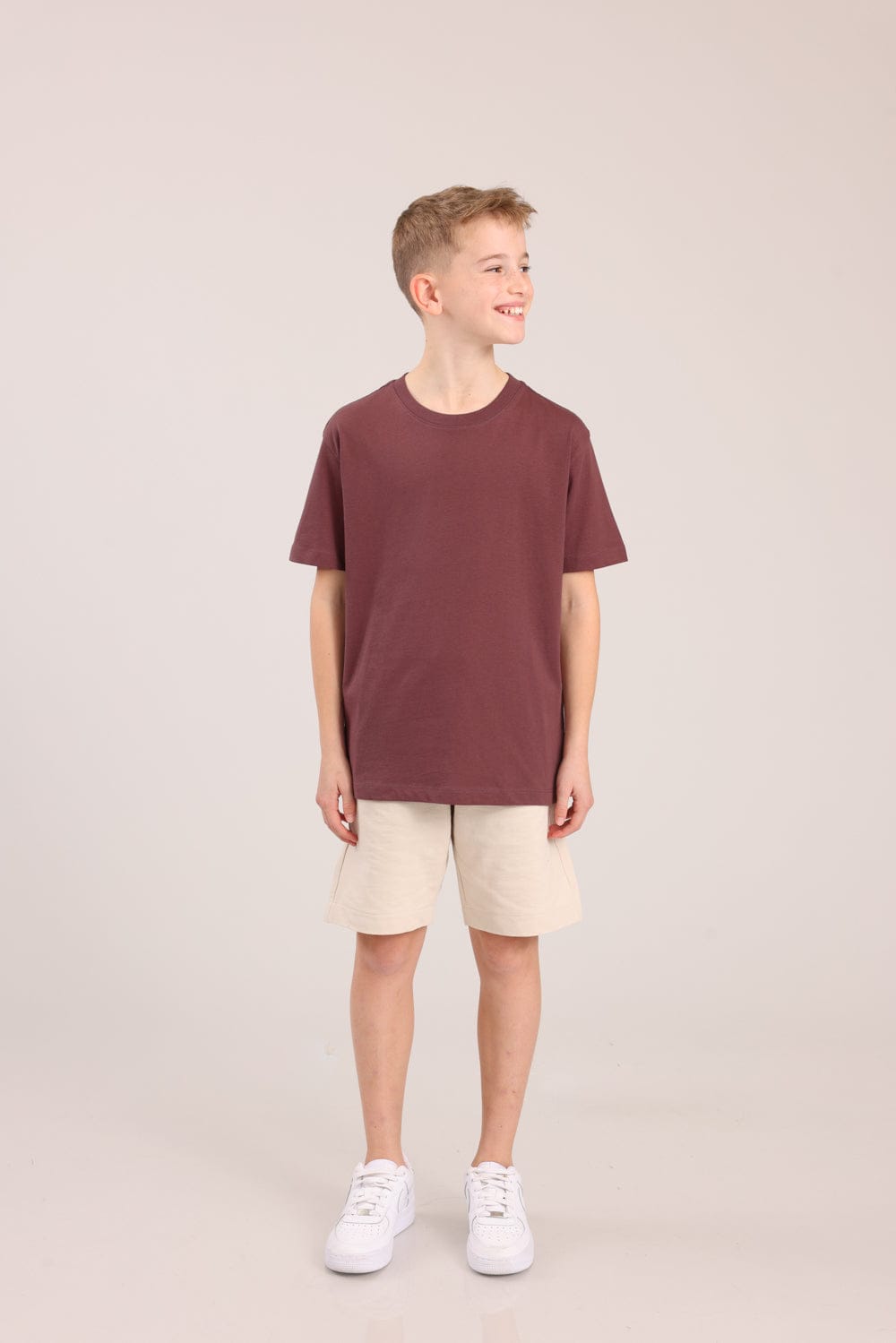 FOX בנים חולצה קצרה טישרט בייסיק צווארון עגול טישרט בייסיק צווארון עגול