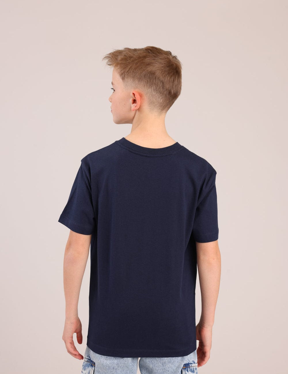 FOX בנים חולצה קצרה טישרט בייסיק צווארון V טישרט בייסיק צווארון V