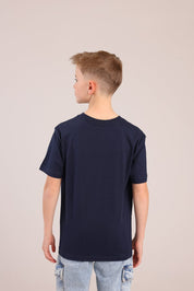 FOX בנים חולצה קצרה טישרט בייסיק צווארון V טישרט בייסיק צווארון V