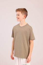 FOX בנים חולצה קצרה טישרט בייסיק צווארון V טישרט בייסיק צווארון V