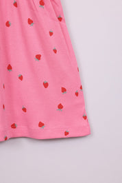 FOX תינוקות בנות אחר שמלה עם הדפס תותים שמלה עם הדפס תותים