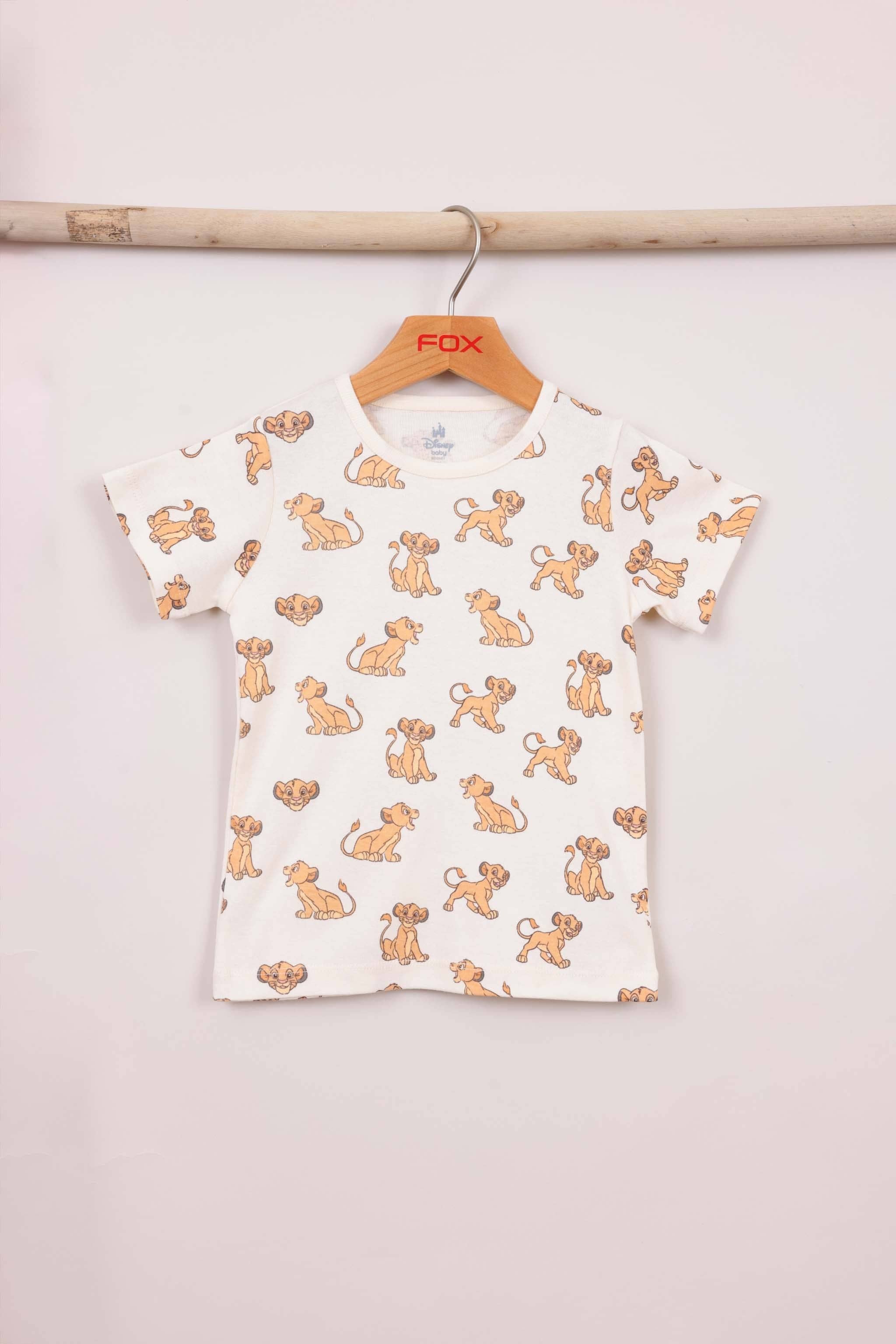 FOX תינוקות בנים אחר מארז 2 פיג'מות קצרות ממותגות מלך האריות מארז 2 פיג'מות קצרות ממותגות מלך האריות