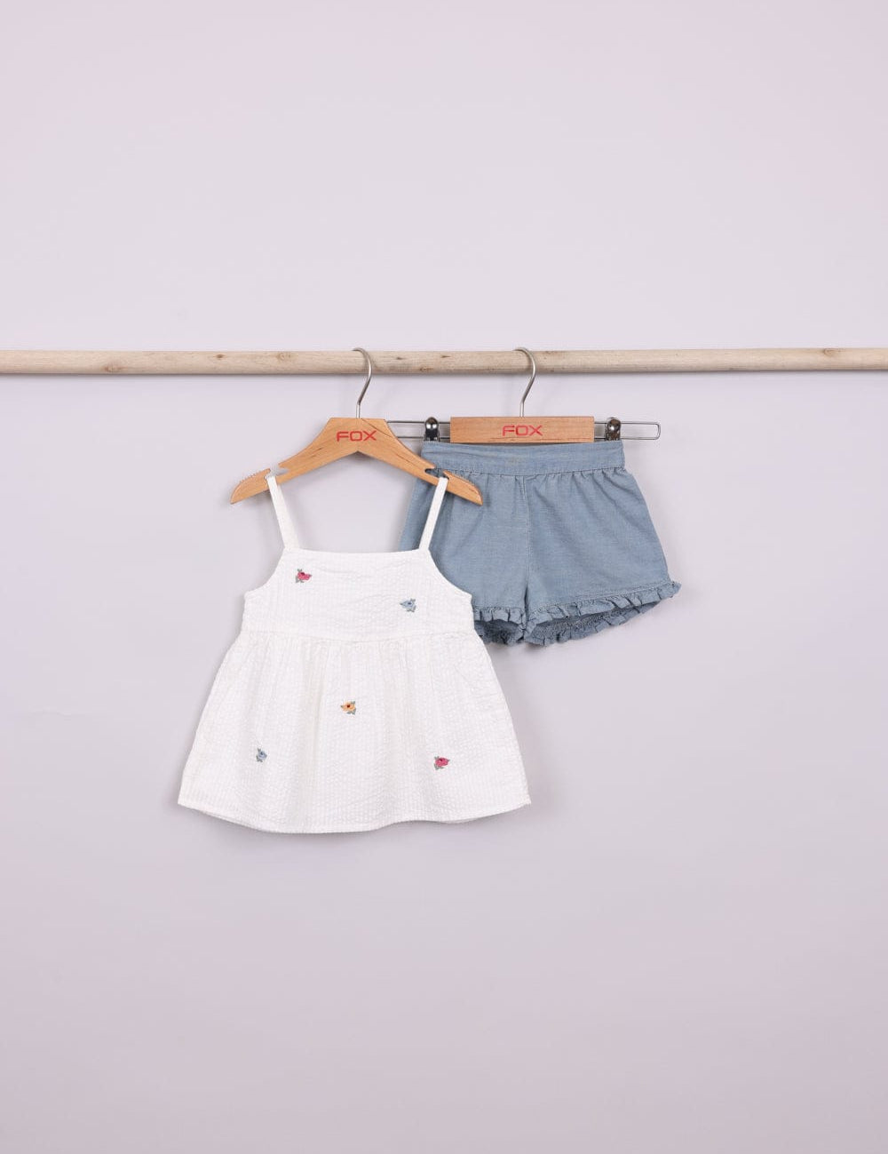 FOX תינוקות בנות אחר סט גופיה ושורט מלמלה סט גופיה ושורט מלמלה