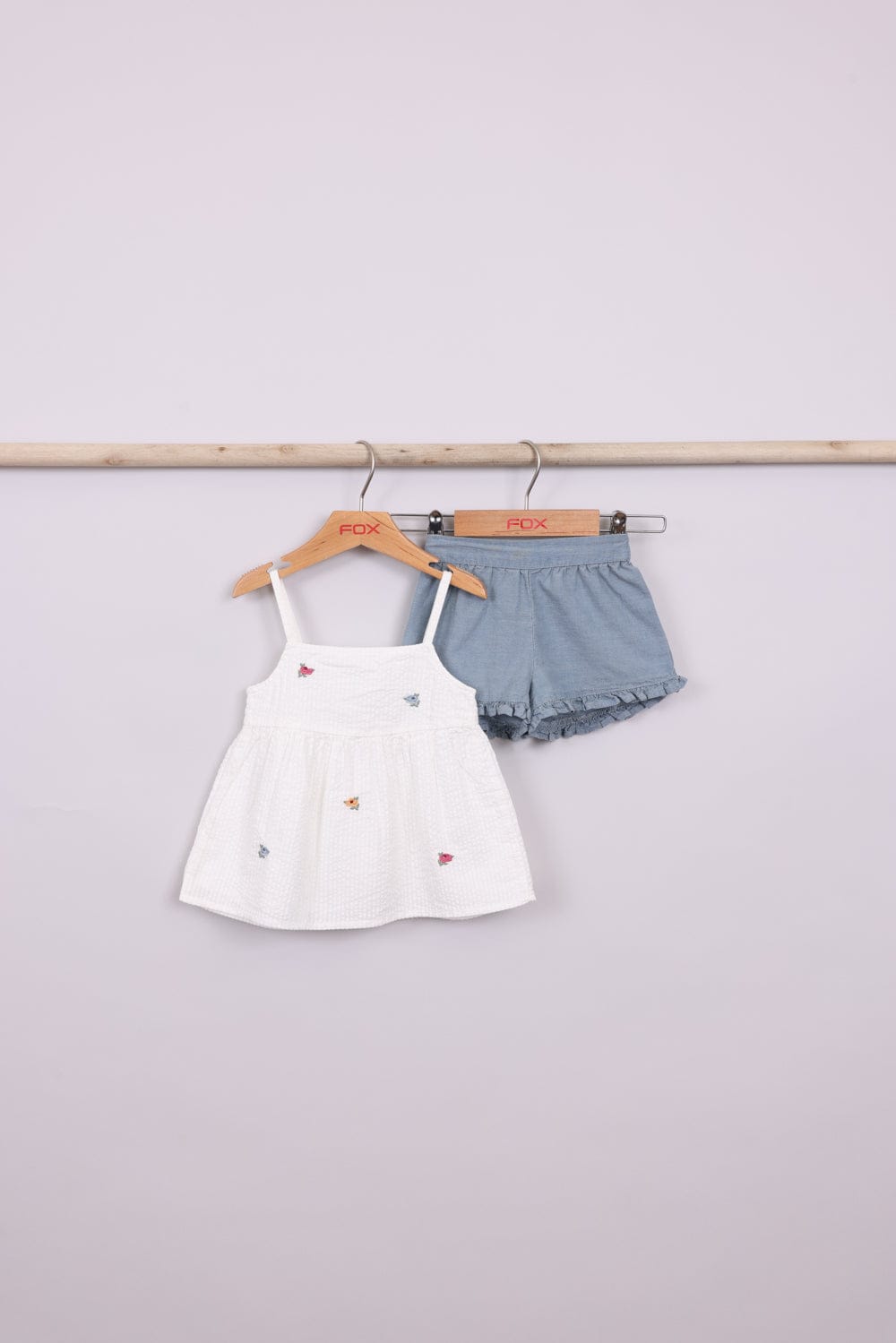 FOX תינוקות בנות אחר סט גופיה ושורט מלמלה סט גופיה ושורט מלמלה