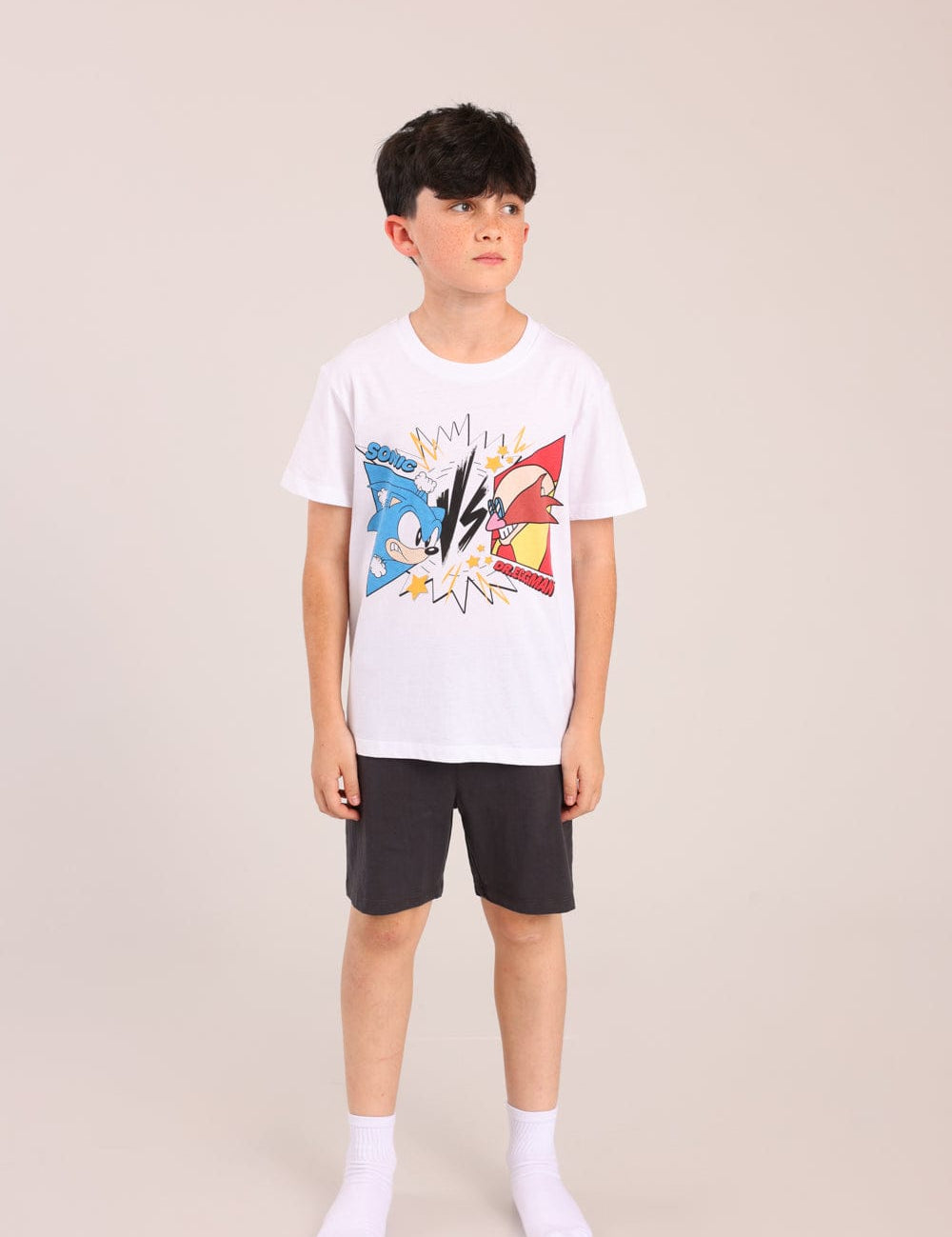 FOX בנים אחר פיג'מה קצרה ממותגת סוניק פיג'מה קצרה ממותגת סוניק