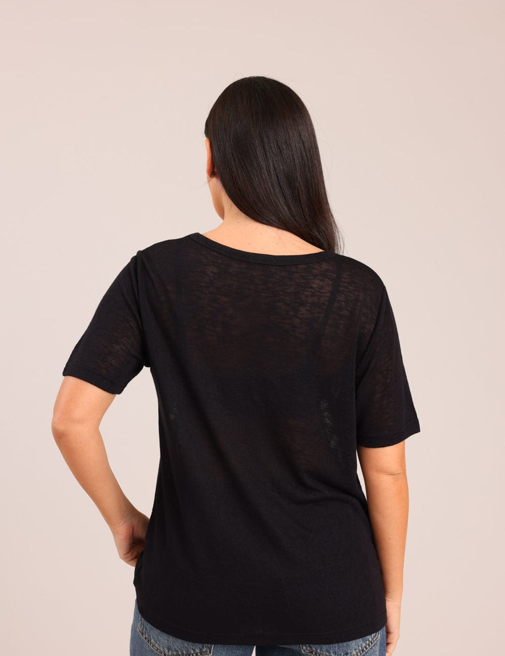 FOX נשים חולצה קצרה חולצת V אוברסייז חולצת V אוברסייז