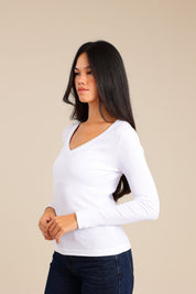 FOX נשים חולצה חולצה ארוכה צווארון V FOX | חולצה ארוכה צווארון V | קנה עכשיו