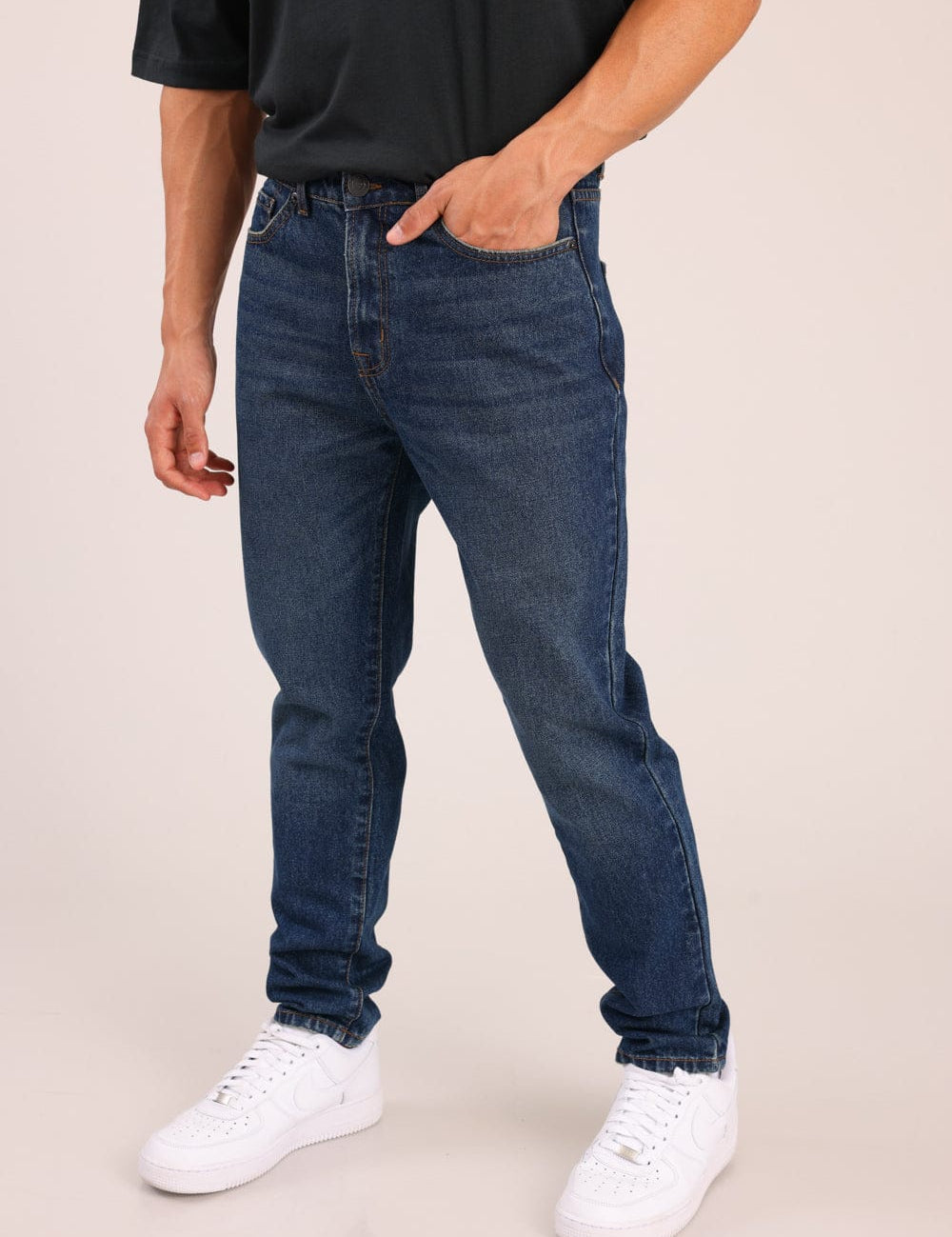 FOX גברים מכנסיים ארוכים ג'ינס LOOSE ג'ינס LOOSE