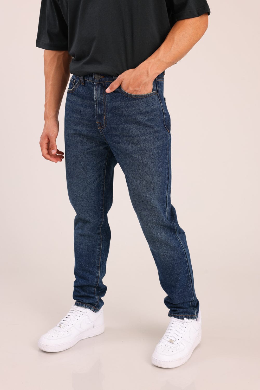 FOX גברים מכנסיים ארוכים ג'ינס LOOSE ג'ינס LOOSE