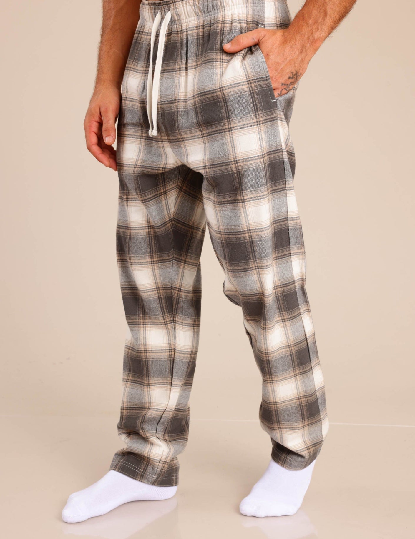 FOX גברים אחר מכנסי פיג'מה פלאנל מכנסי פיג'מה פלאנל