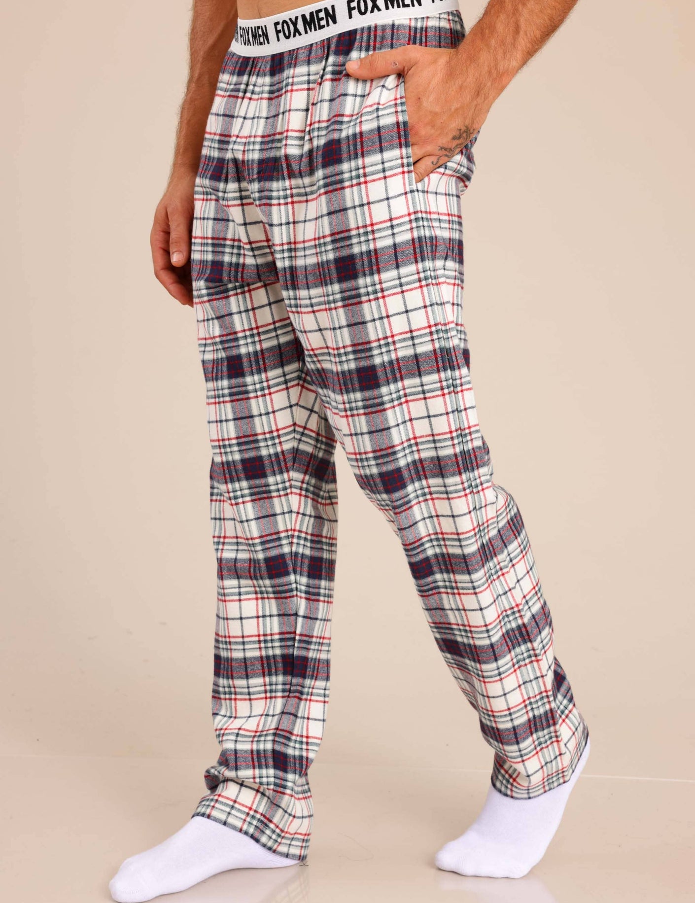 FOX FOX אחר מכנסי פיג'מה פלאנל מכנסי פיג'מה פלאנל