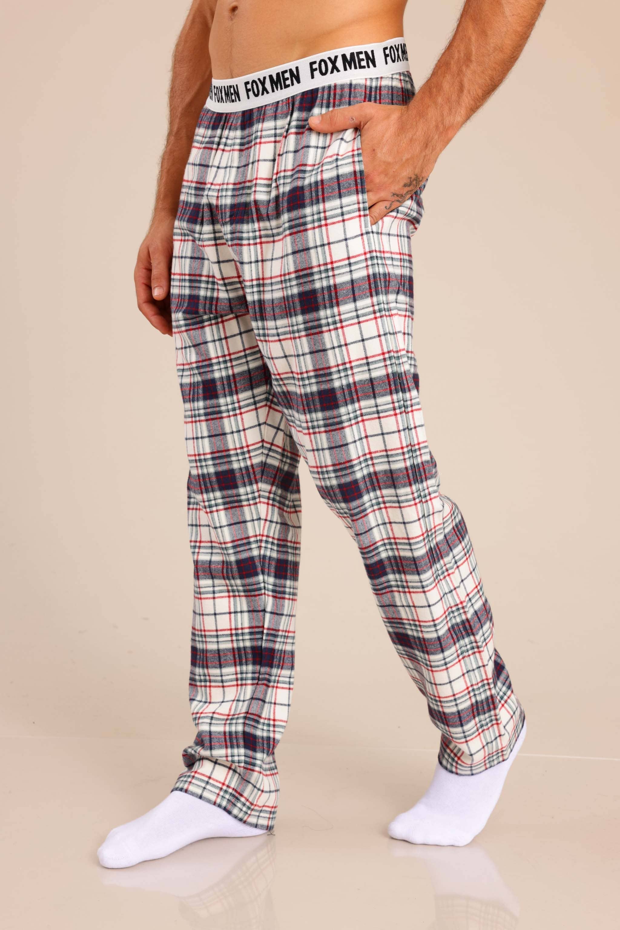 FOX FOX אחר מכנסי פיג'מה פלאנל מכנסי פיג'מה פלאנל