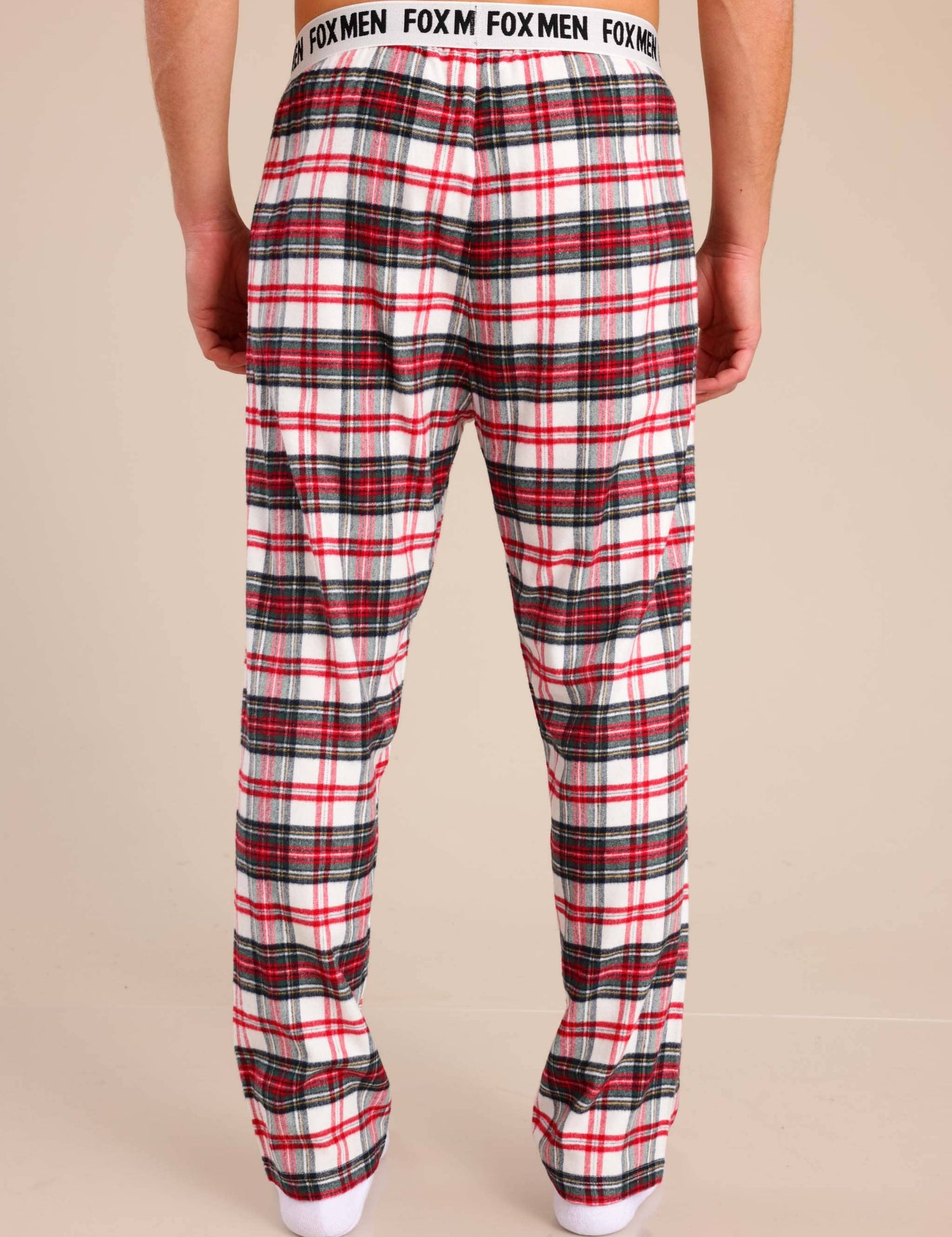 FOX גברים אחר מכנסי פיג'מה פלאנל מכנסי פיג'מה פלאנל