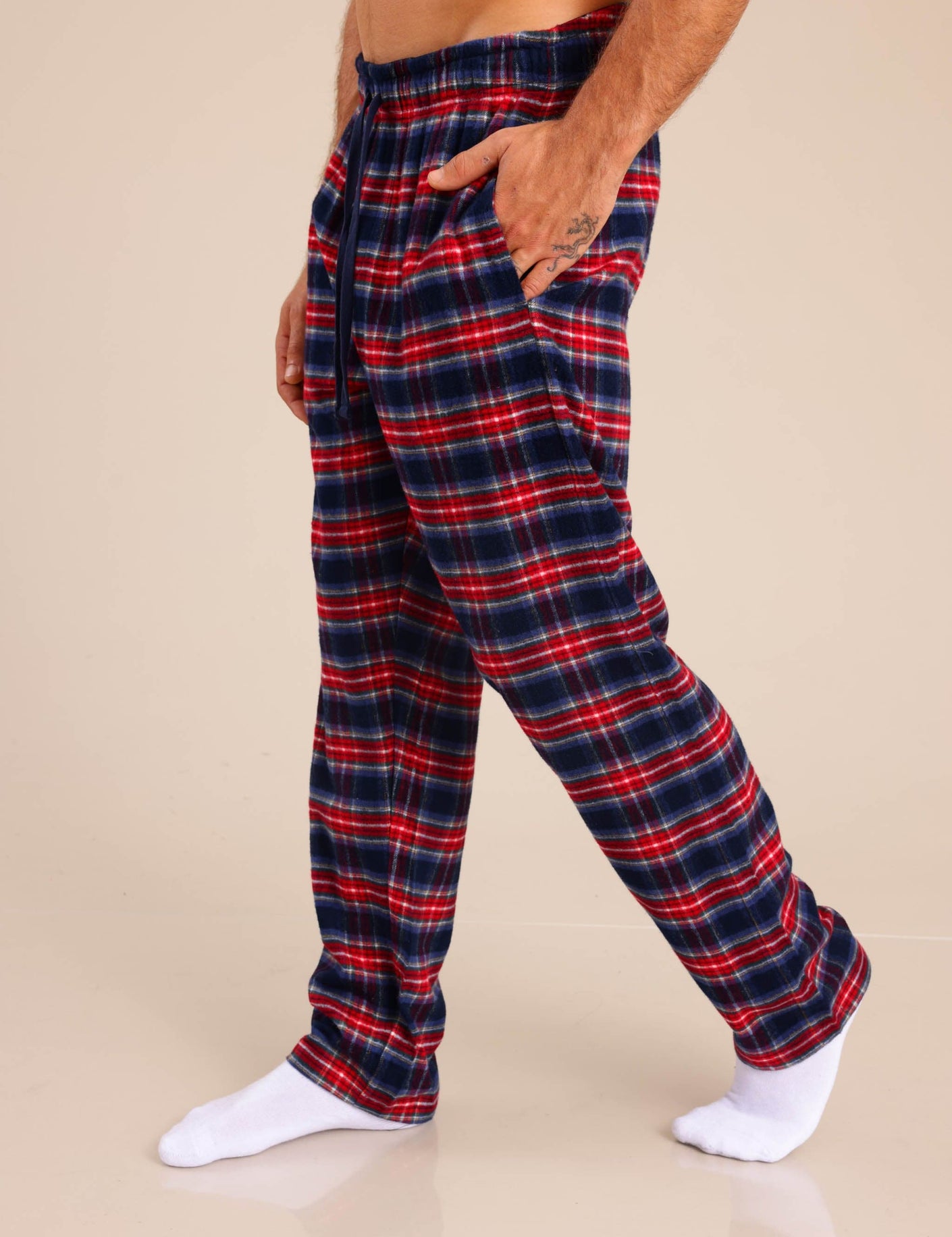 FOX גברים אחר מכנסי פיג'מה פלאנל מכנסי פיג'מה פלאנל