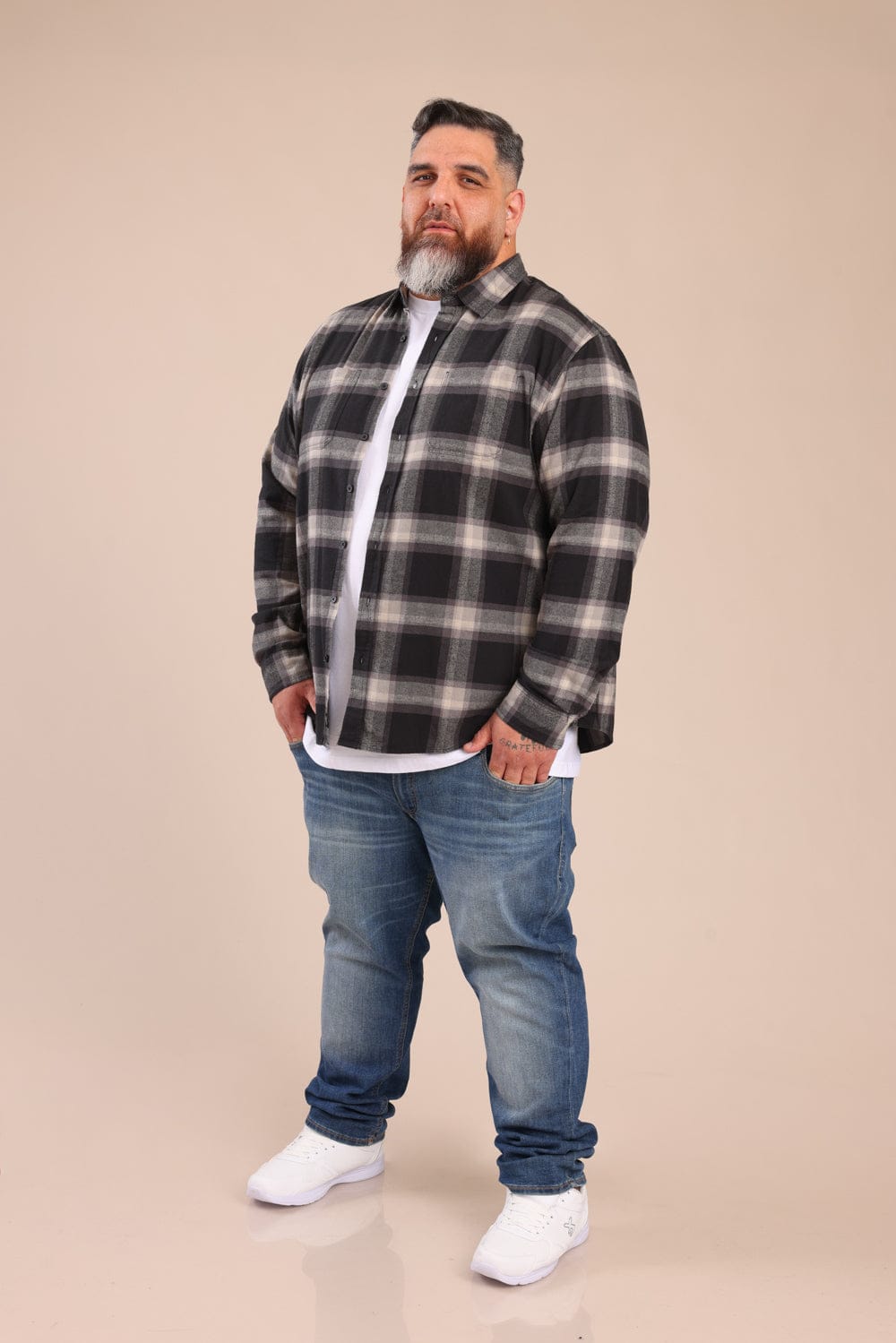 FOX פלאס גברים חולצה חולצה מכופתרת | PLUS SIZE חולצה מכופתרת | PLUS SIZE