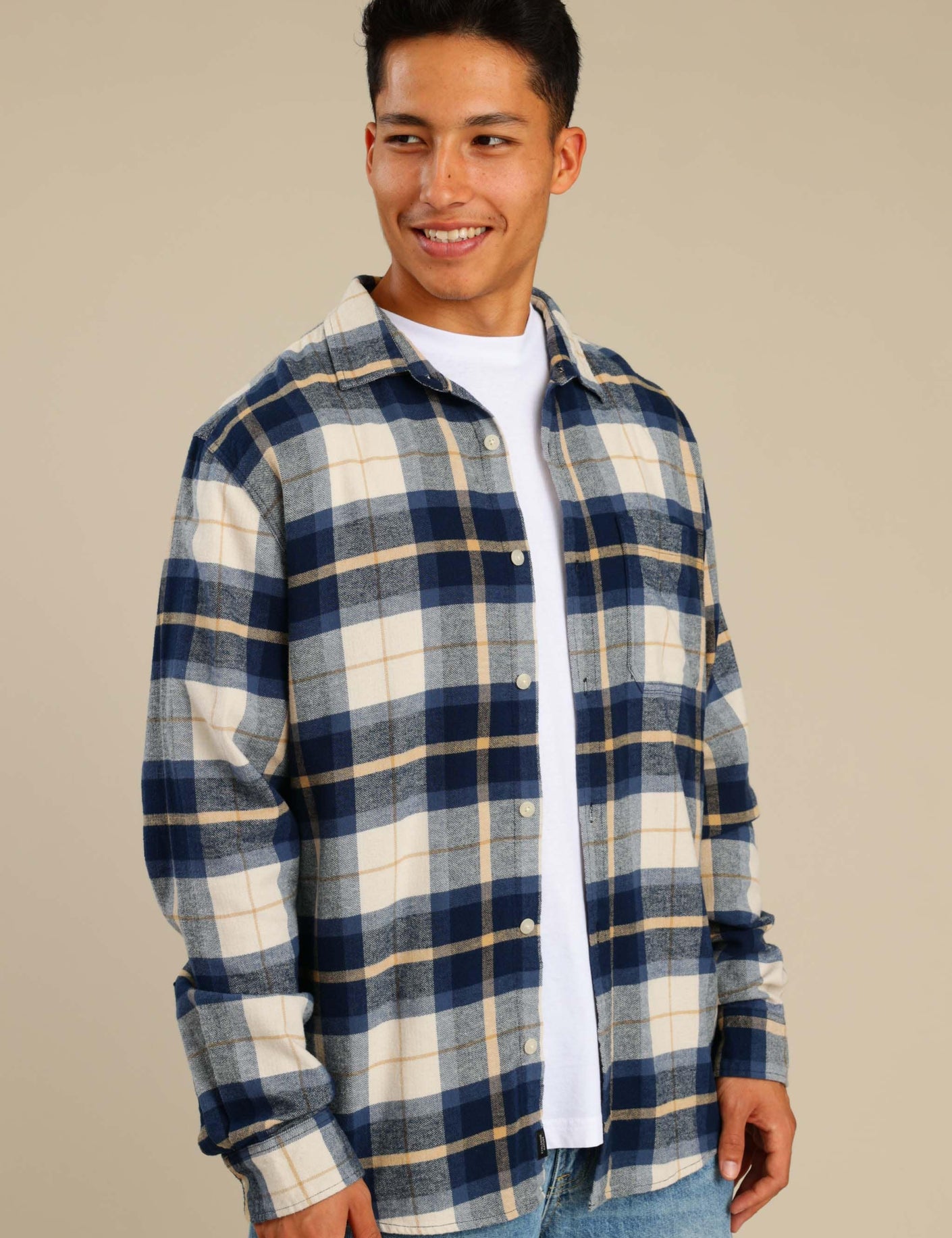 FOX גברים חולצה חולצה מכופתרת פלאנל ארוכה חולצה מכופתרת פלאנל ארוכה