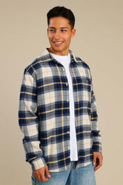 FOX גברים חולצה חולצה מכופתרת פלאנל ארוכה חולצה מכופתרת פלאנל ארוכה