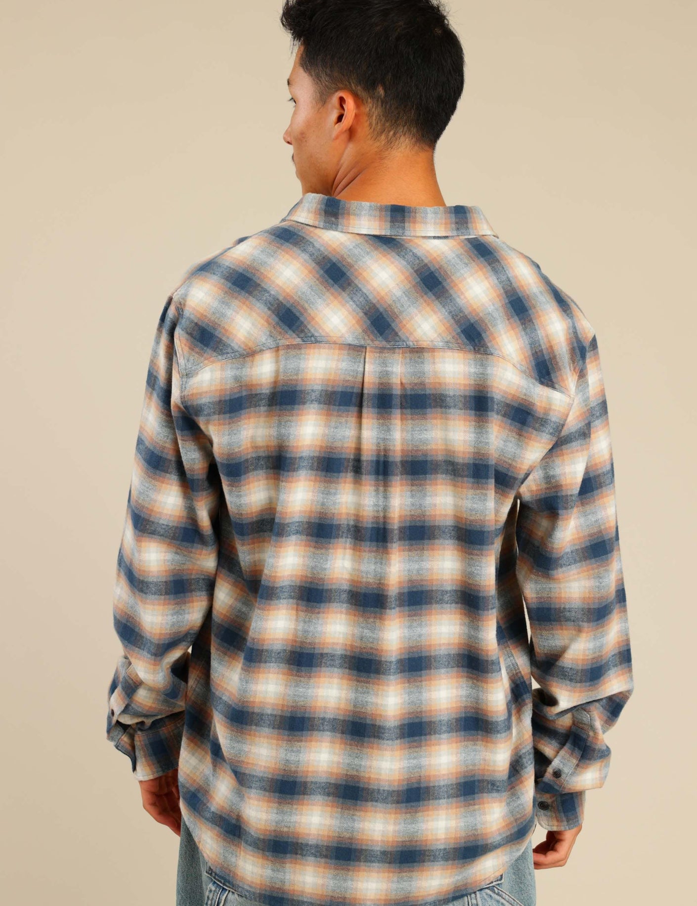 FOX גברים חולצה חולצה מכופתרת פלאנל ארוכה חולצה מכופתרת פלאנל ארוכה