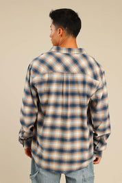 FOX גברים חולצה חולצה מכופתרת פלאנל ארוכה חולצה מכופתרת פלאנל ארוכה