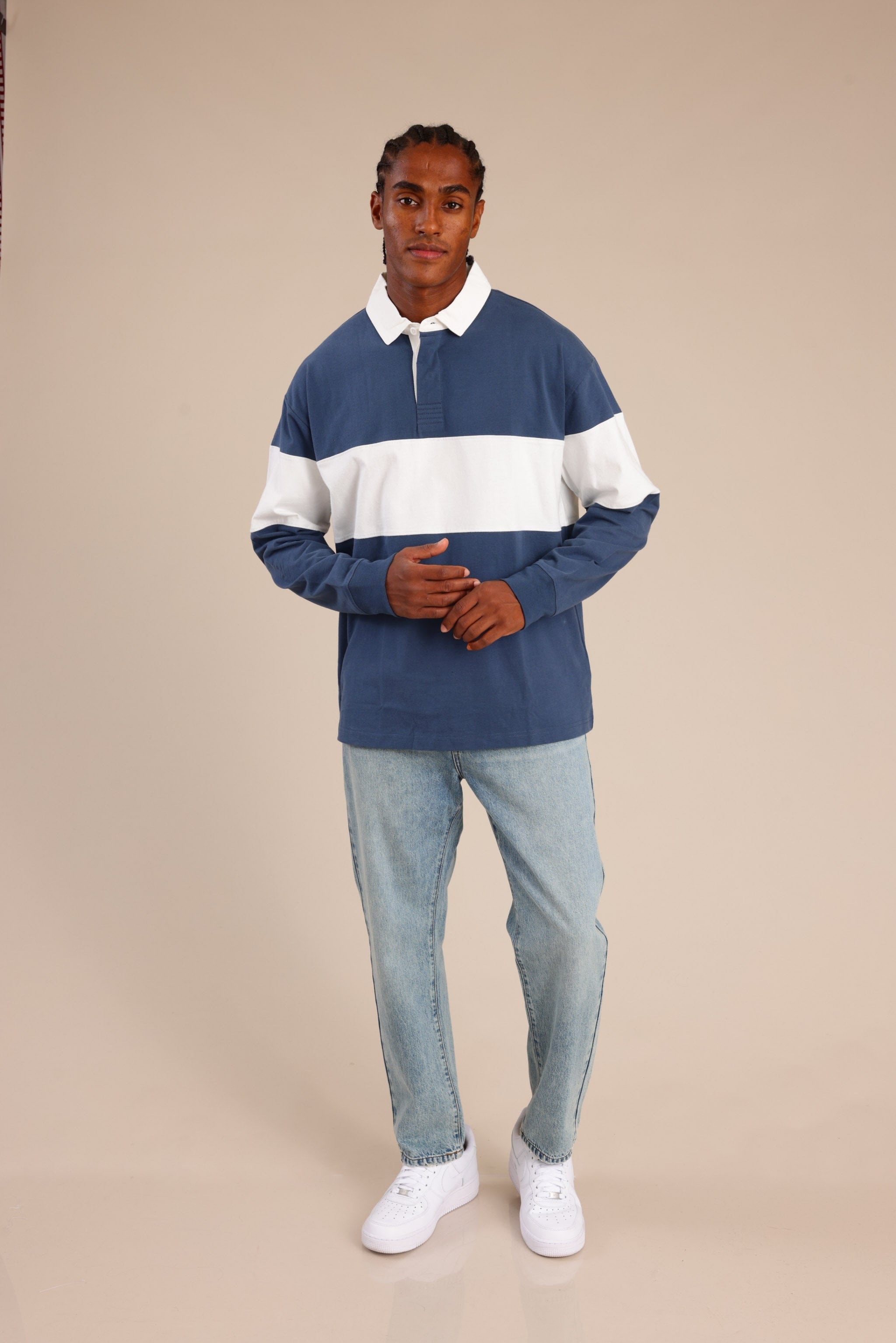 FOX גברים חולצה חולצת פולו ארוכה חולצת פולו ארוכה