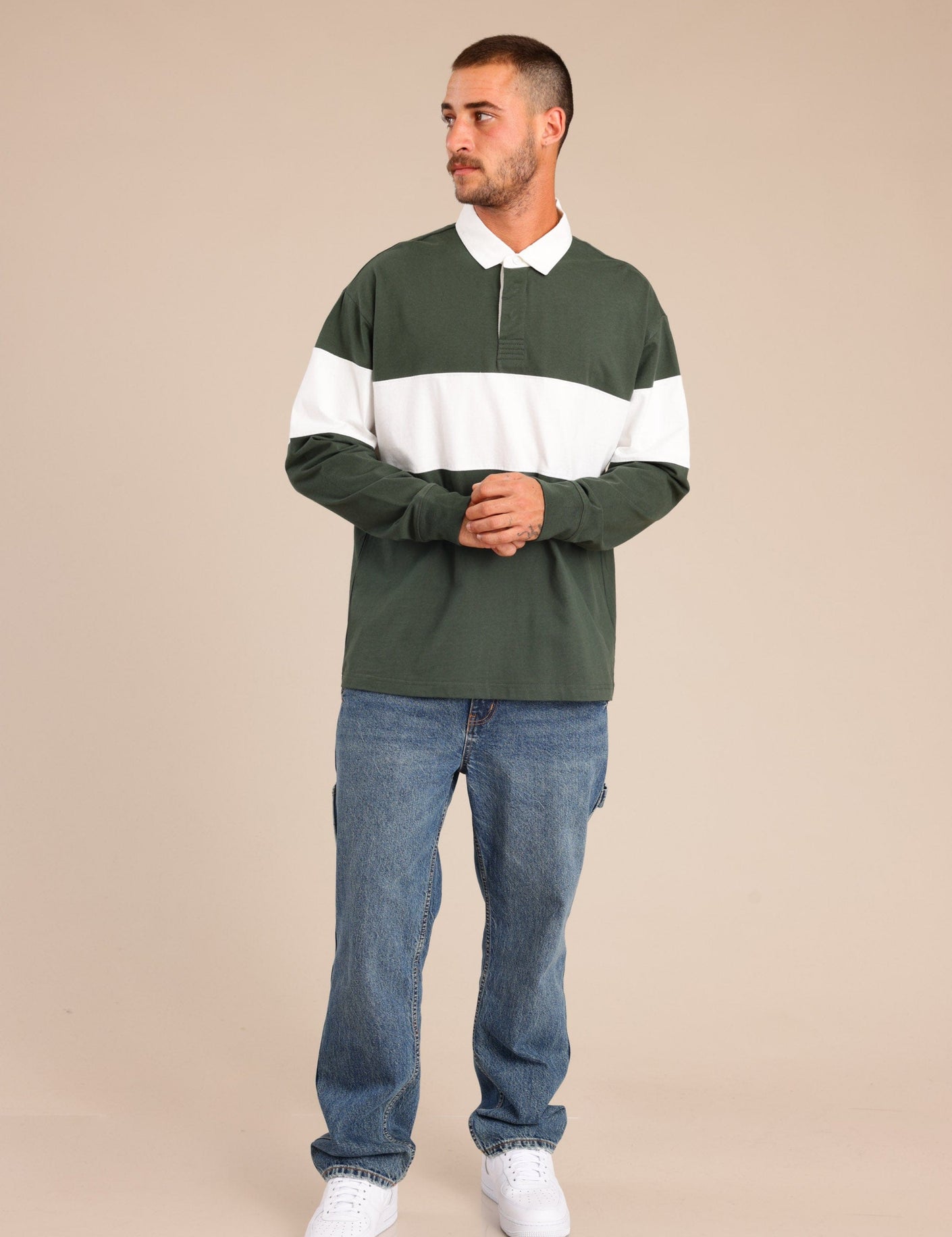 FOX גברים חולצה חולצת פולו ארוכה חולצת פולו ארוכה