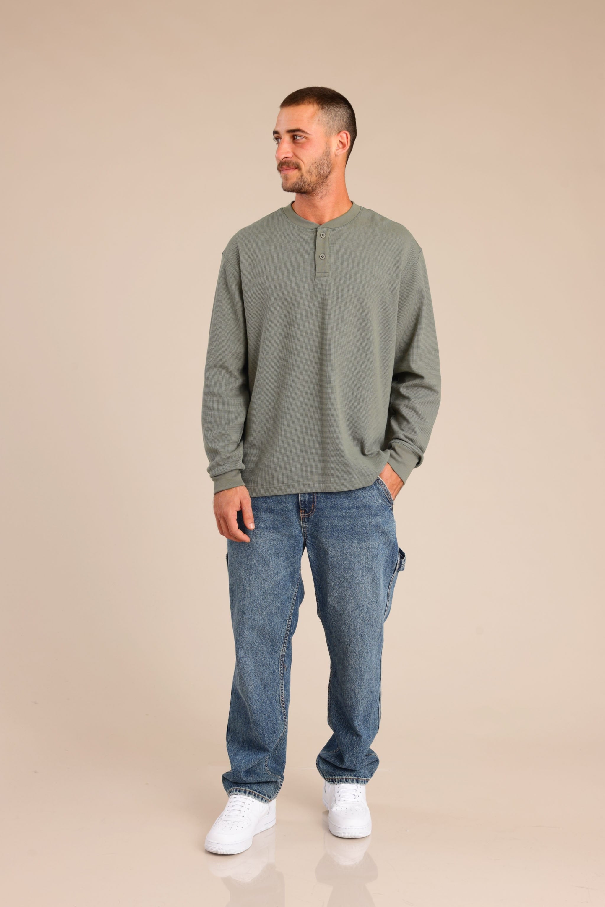 FOX גברים חולצה חולצה חלקה עם כפתורים חולצה חלקה עם כפתורים