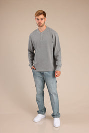 FOX גברים חולצה חולצה חלקה עם כפתורים חולצה חלקה עם כפתורים