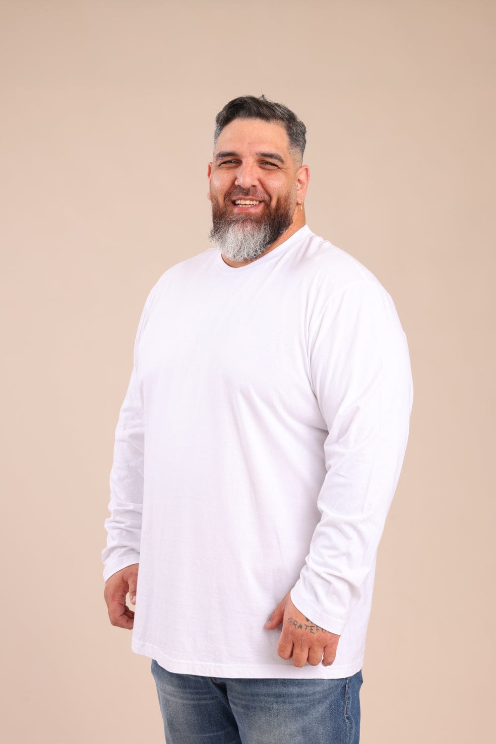 FOX פלאס גברים חולצה חולצת בייסיק צווארון עגול | PLUS SIZE חולצת בייסיק צווארון עגול | PLUS SIZE